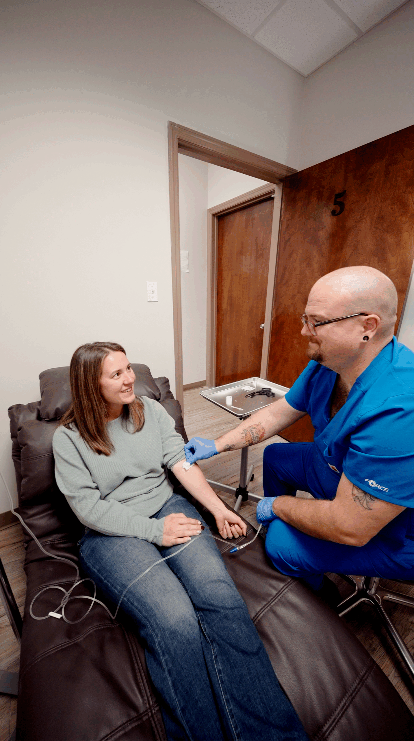 Synergy MediSpa staff administering IV hydration treatment